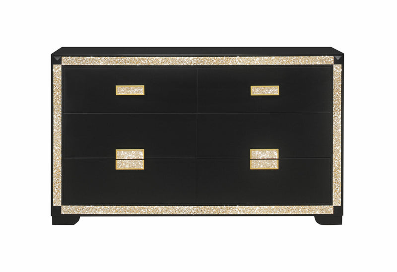Blake Black/Gold Dresser - BLAKE-BLACK/GOLD-DR