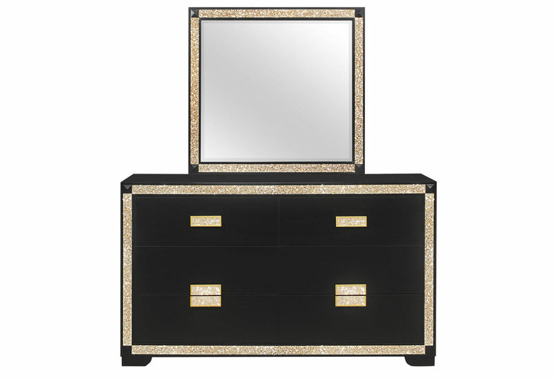 Blake Black/Gold Dresser - BLAKE-BLACK/GOLD-DR