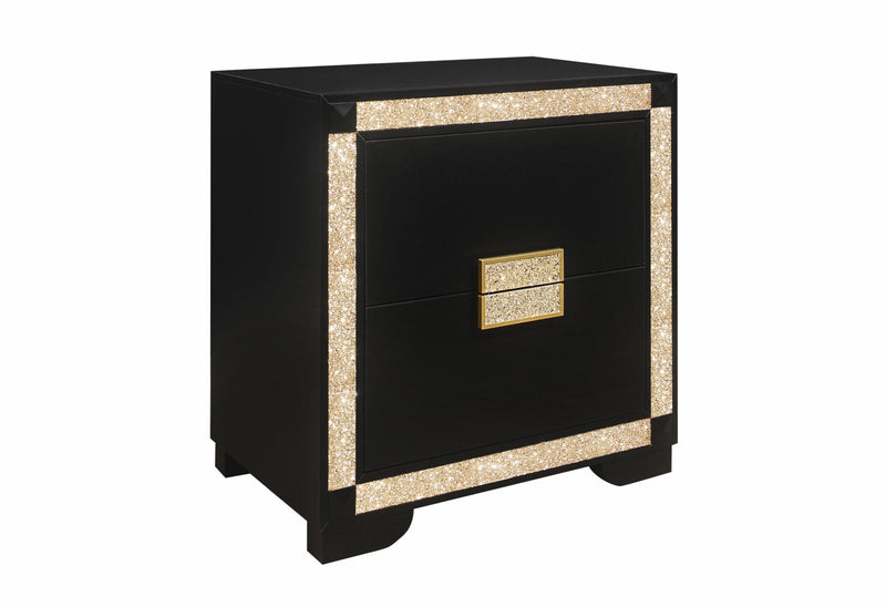 Blake Black/Gold Nightstand - BLAKE-BLACK/GOLD-NS