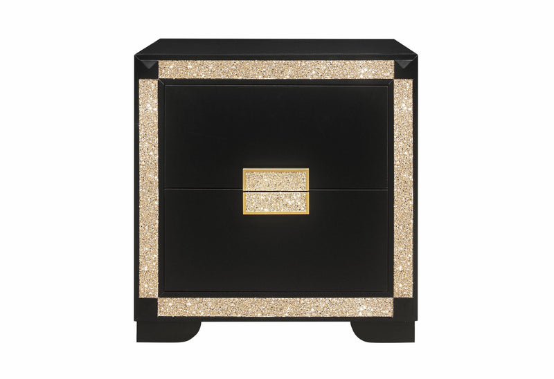 Blake Black/Gold Nightstand - BLAKE-BLACK/GOLD-NS
