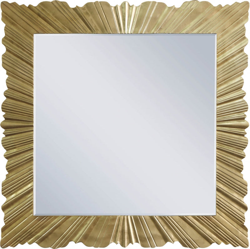 Golda Gold Leaf Frame Mirror in Gold - 447-M