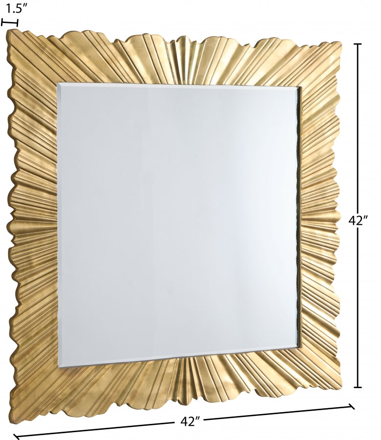Golda Gold Leaf Frame Mirror in Gold - 447-M