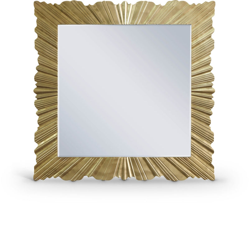 Golda Gold Leaf Frame Mirror in Gold - 447-M