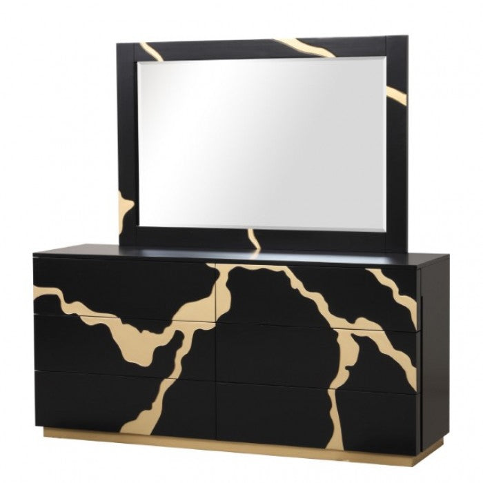 Goldsberg Black/Gold Dresser - FM7425BK-D