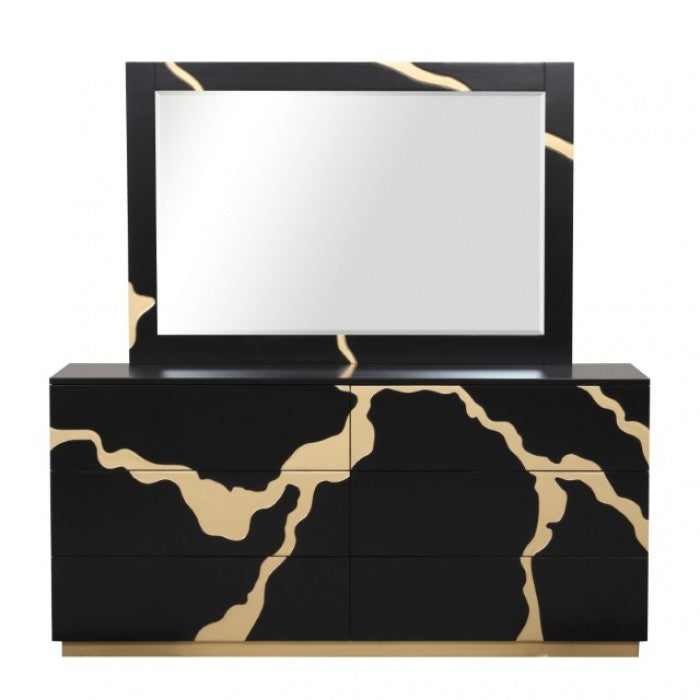 Goldsberg Black/Gold Dresser - FM7425BK-D