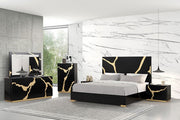 Goldsberg Black/Gold Nightstand - FM7425BK-N