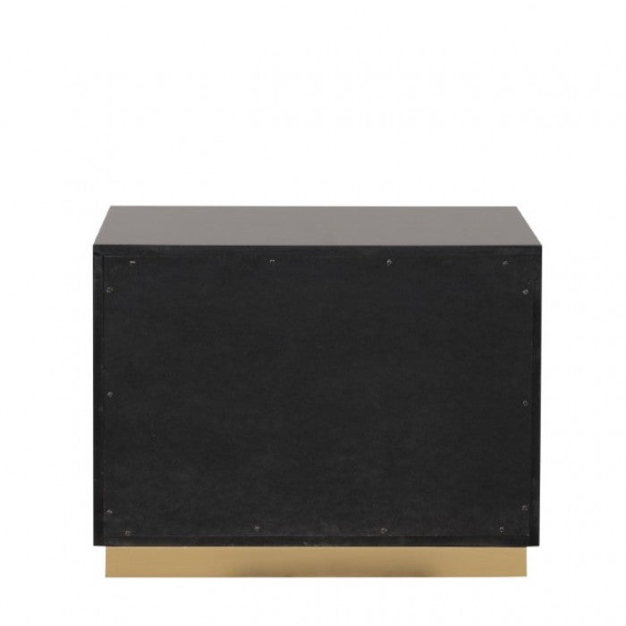 Goldsberg Black/Gold Nightstand - FM7425BK-N