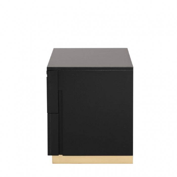 Goldsberg Black/Gold Nightstand - FM7425BK-N
