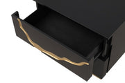 Goldsberg Black/Gold Nightstand - FM7425BK-N