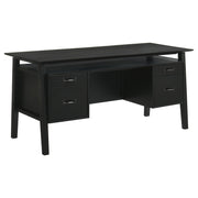 Goodson 64-inch 4-Drawer Double Pedestal Computer Desk Black - 801586