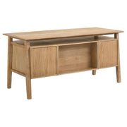Goodson 64-inch 4-Drawer Double Pedestal Computer Desk Distressed Light Brown - 801587