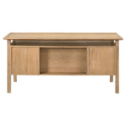 Goodson 64-inch 4-Drawer Double Pedestal Computer Desk Distressed Light Brown - 801587