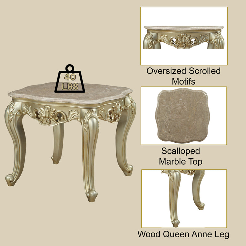 Gorsedd End Table W/Marble Top - 82442