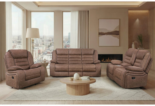 U2250 Brown Reclining Sofa/Console Reclining Loveseat/Glider Recliner - U2250-BROWN-RS/CRLS/GR