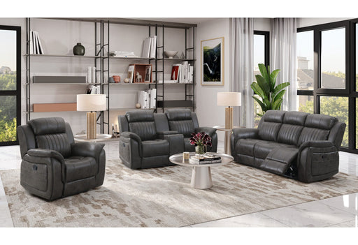 U8517 Grey Reclining Sofa/Console Reclining Loveseat/Glider Recliner - U8517-GREY-RS/CRLS/GR-N