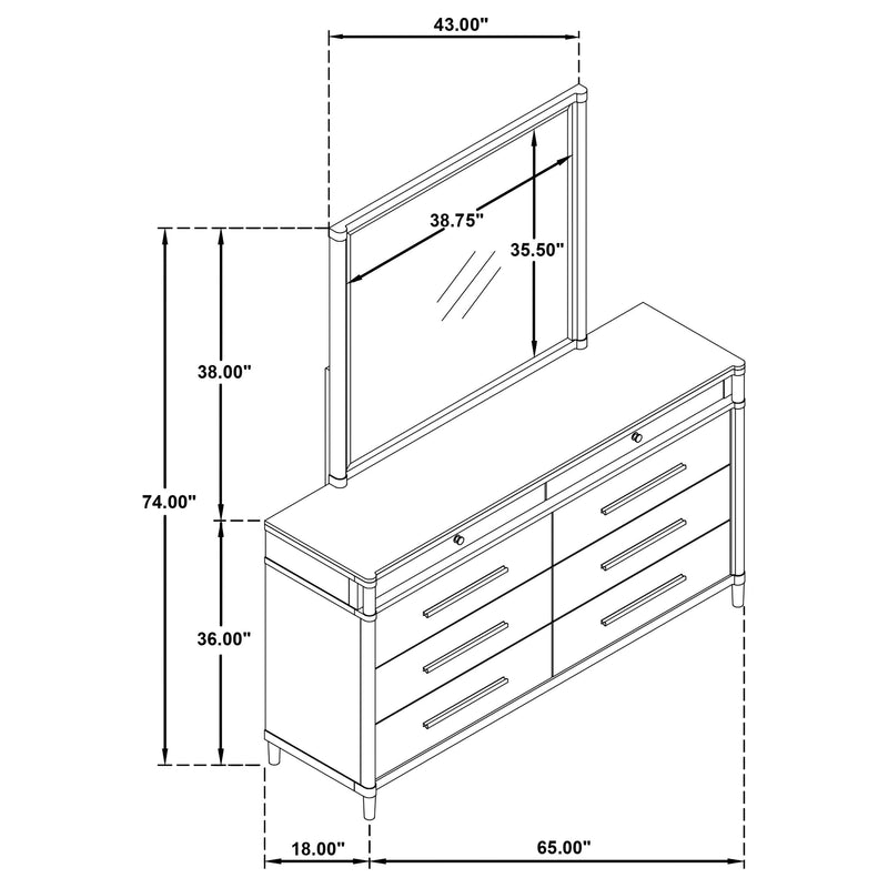 Gracemont 8-drawer Bedroom Dresser with Mirror White - 225073M