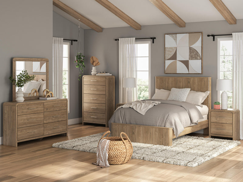 Gramburg Warm Natural Brown Full Panel Bed - PCB1121B3