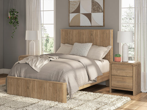 Gramburg Warm Natural Brown Full Panel Platform Bed - PCB1121B9