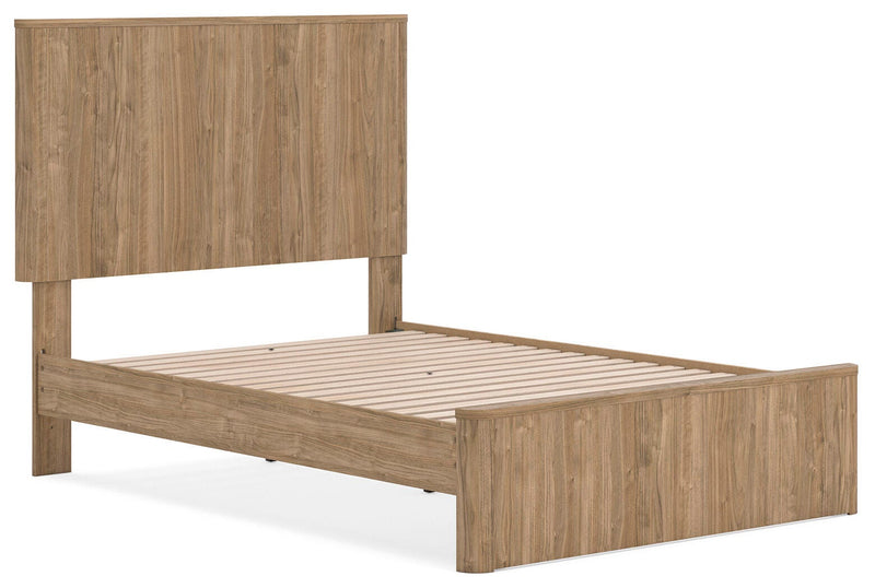 Gramburg Warm Natural Brown Full Panel Platform Bed - PCB1121B9