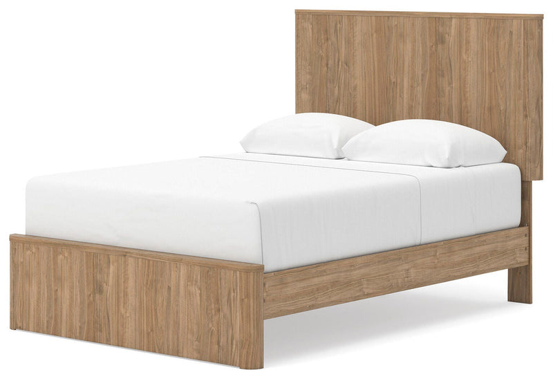 Gramburg Warm Natural Brown Full Panel Platform Bed - PCB1121B9