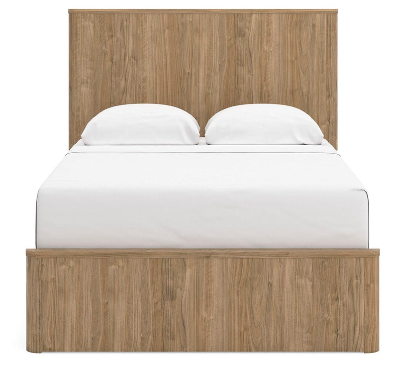 Gramburg Warm Natural Brown Full Panel Platform Bed - PCB1121B9