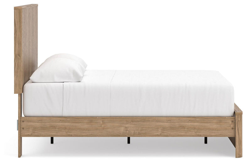 Gramburg Warm Natural Brown Full Panel Platform Bed - PCB1121B9