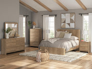 Gramburg Warm Natural Brown Queen Panel Platform Bed - PCB1121B10