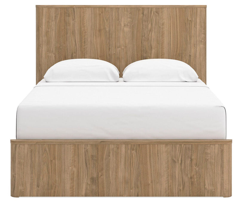 Gramburg Warm Natural Brown Queen Panel Platform Bed - PCB1121B10