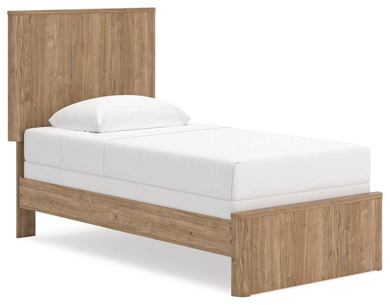 Gramburg Warm Natural Brown Twin Panel Bed - PCB1121B2