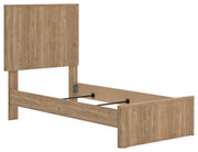 Gramburg Warm Natural Brown Twin Panel Bed - PCB1121B2
