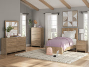 Gramburg Warm Natural Brown Twin Panel Platform Bed - PCB1121B8