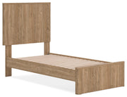 Gramburg Warm Natural Brown Twin Panel Platform Bed - PCB1121B8