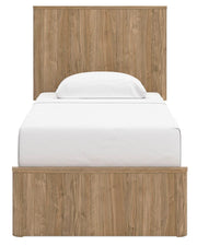 Gramburg Warm Natural Brown Twin Panel Platform Bed - PCB1121B8