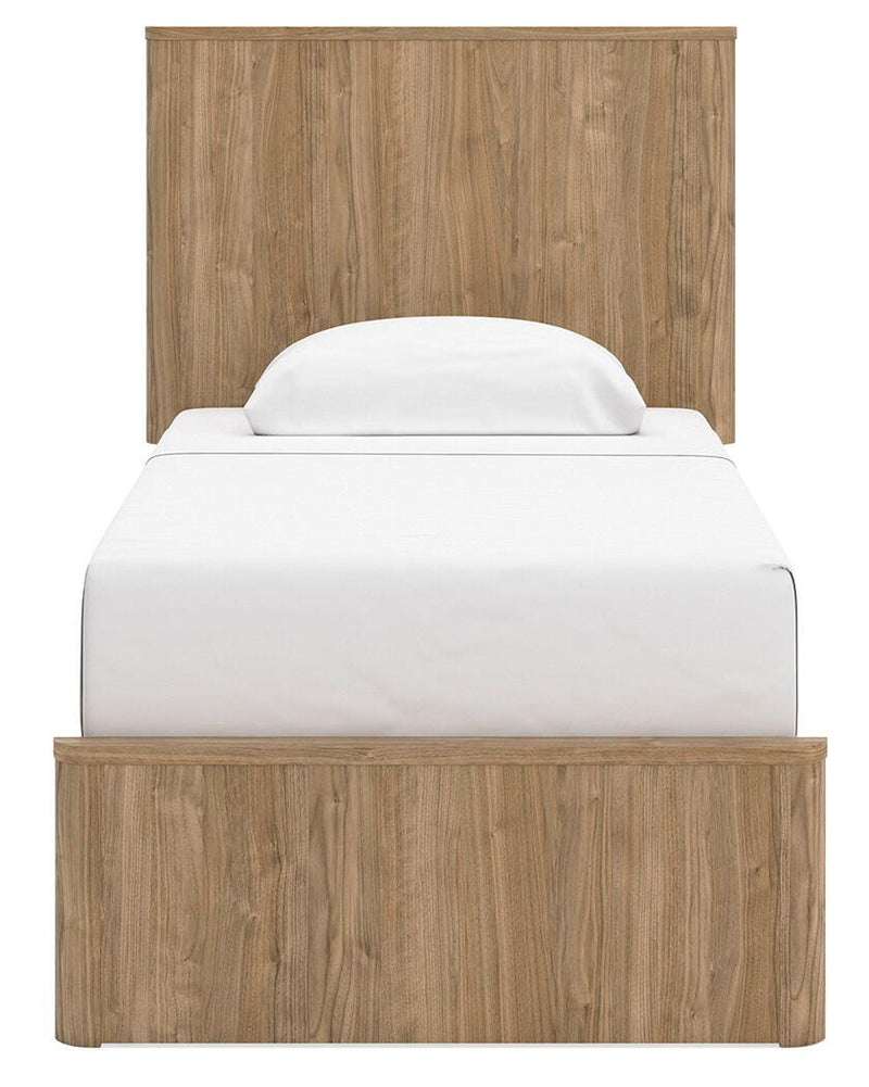 Gramburg Warm Natural Brown Twin Panel Platform Bed - PCB1121B8