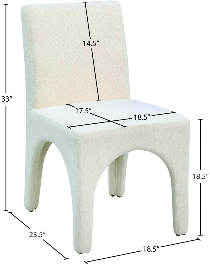 Gramercy Linen Textured Fabric Upholstered Dining Chair in Beige, Set of 2 - 753Beige-C