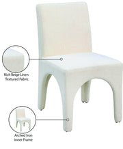 Gramercy Linen Textured Fabric Upholstered Dining Chair in Beige, Set of 2 - 753Beige-C
