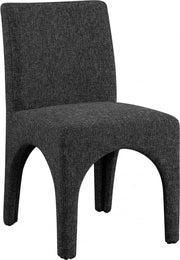 Gramercy Linen Textured Fabric Upholstered Dining Chair in Black, Set of 2 - 753Black-C