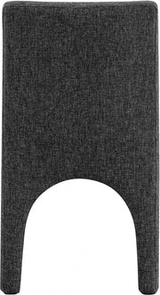 Gramercy Linen Textured Fabric Upholstered Dining Chair in Black, Set of 2 - 753Black-C
