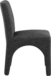 Gramercy Linen Textured Fabric Upholstered Dining Chair in Black, Set of 2 - 753Black-C