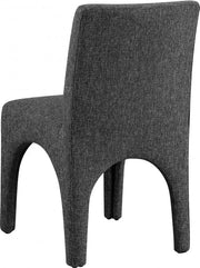 Gramercy Linen Textured Fabric Upholstered Dining Chair in Black, Set of 2 - 753Black-C