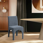 Gramercy Linen Textured Fabric Upholstered Dining Chair in Blue, Set of 2 - 753Blue-C