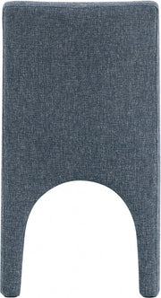 Gramercy Linen Textured Fabric Upholstered Dining Chair in Blue, Set of 2 - 753Blue-C