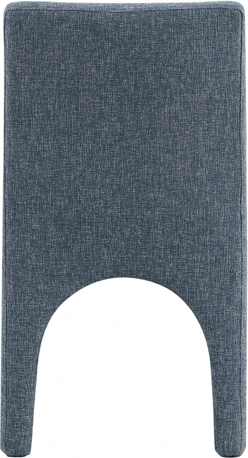 Gramercy Linen Textured Fabric Upholstered Dining Chair in Blue, Set of 2 - 753Blue-C
