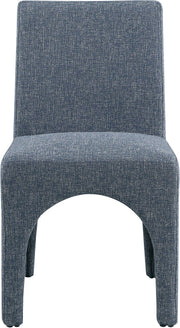Gramercy Linen Textured Fabric Upholstered Dining Chair in Blue, Set of 2 - 753Blue-C