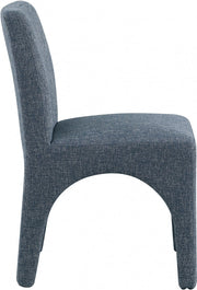 Gramercy Linen Textured Fabric Upholstered Dining Chair in Blue, Set of 2 - 753Blue-C