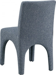 Gramercy Linen Textured Fabric Upholstered Dining Chair in Blue, Set of 2 - 753Blue-C