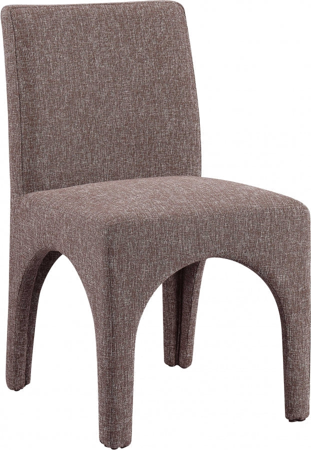 Gramercy Linen Textured Fabric Upholstered Dining Chair in Brown, Set of 2 - 753Brown-C