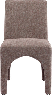 Gramercy Linen Textured Fabric Upholstered Dining Chair in Brown, Set of 2 - 753Brown-C