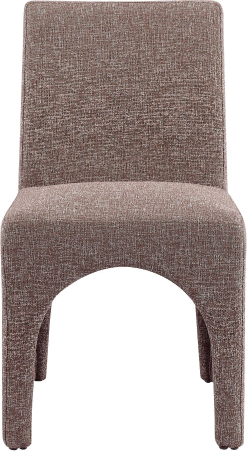 Gramercy Linen Textured Fabric Upholstered Dining Chair in Brown, Set of 2 - 753Brown-C