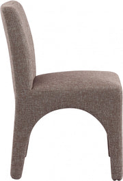 Gramercy Linen Textured Fabric Upholstered Dining Chair in Brown, Set of 2 - 753Brown-C